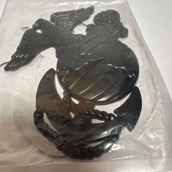 Black Metal US Marine Corps USMC Eagle Globe Anchor Car Emblem Badge Sticker - Picture 2 of 7